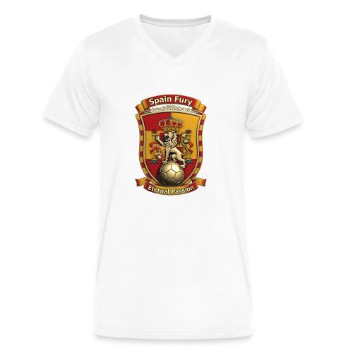 Spain Lion Fury T-Shirt, Spanish Crest Gift - Men's V-Neck T-Shirt by Bella + Canvas