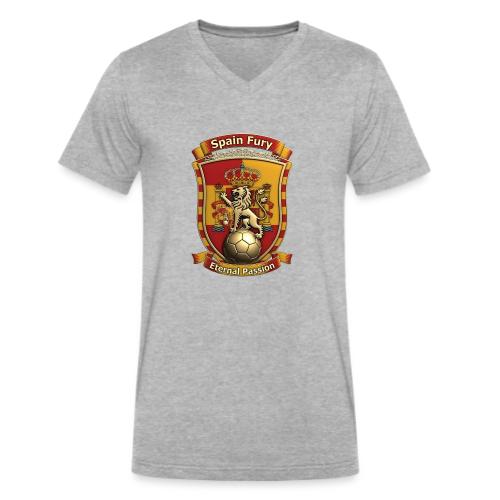 Spain Lion Fury T-Shirt, Spanish Crest Gift - Men's V-Neck T-Shirt by Bella + Canvas