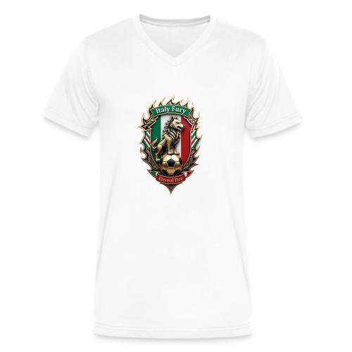 Italy Wolf Fury T-Shirt, Italian Flag Pride Gift - Men's V-Neck T-Shirt by Bella + Canvas