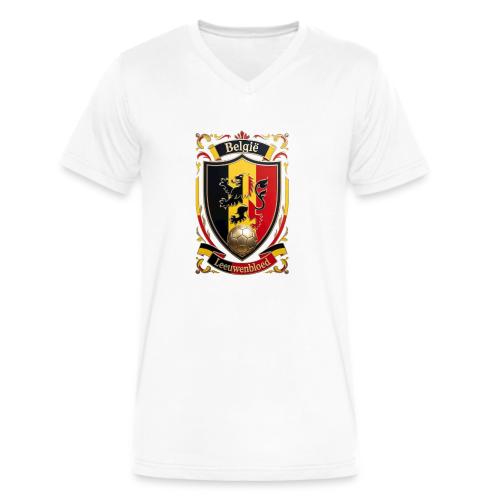Belgium Lion Crest T-Shirt, Belgian Flag Gift - Men's V-Neck T-Shirt by Bella + Canvas