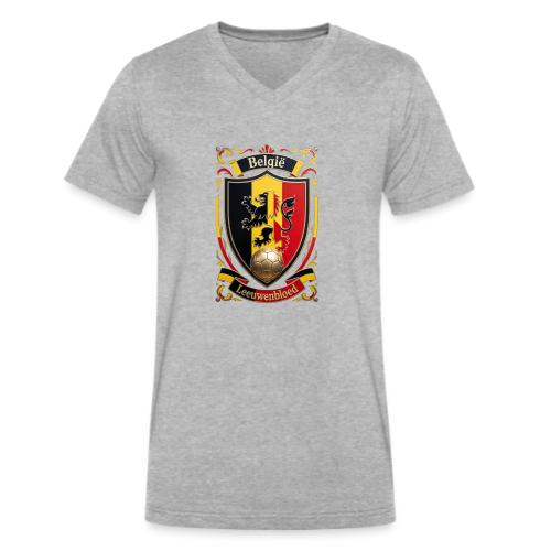 Belgium Lion Crest T-Shirt, Belgian Flag Gift - Men's V-Neck T-Shirt by Bella + Canvas