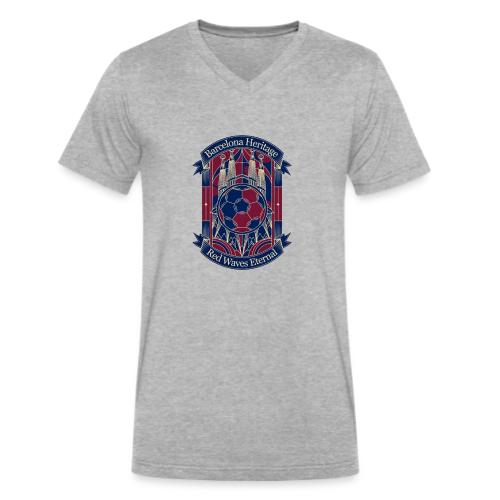 Barcelona Red Heritage T Shirt, Barsa fan Gift - Men's V-Neck T-Shirt by Bella + Canvas