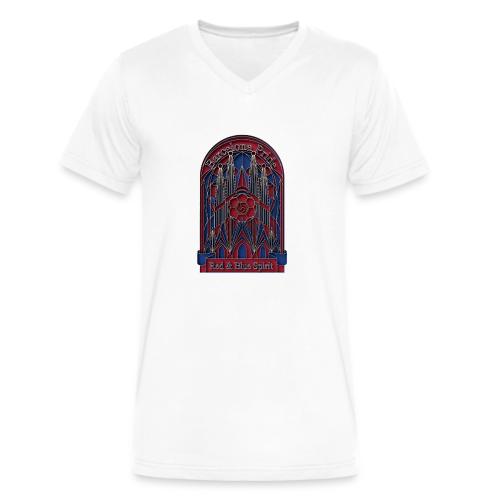Barcelona Scarlet Pride T Shirt, Vibrant City Gift - Men's V-Neck T-Shirt by Bella + Canvas