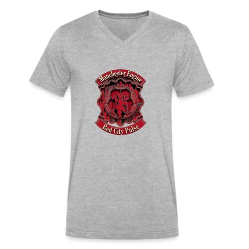 Red Manchester T Shirt, Red Soccer City Pride Gift - Men's V-Neck T-Shirt by Bella + Canvas