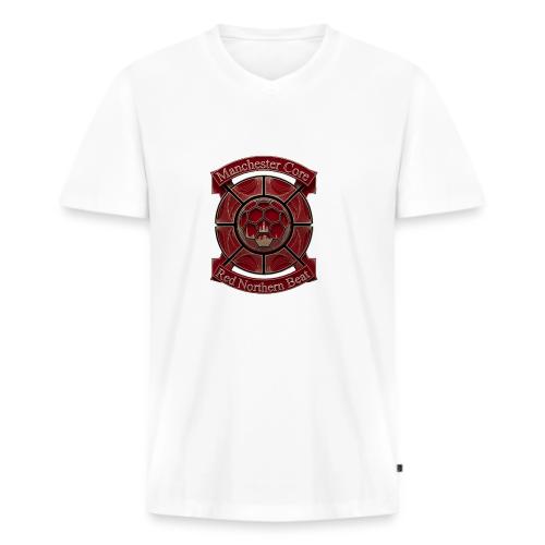 Manchester Is Red T Shirt, Soccer City Pride Gift - Men's Premium Organic V-Neck T-Shirt
