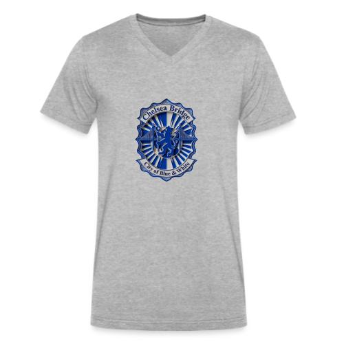 Chelsea Blue Bridge T Shirt, Soccer Fan Gift - Men's V-Neck T-Shirt by Bella + Canvas