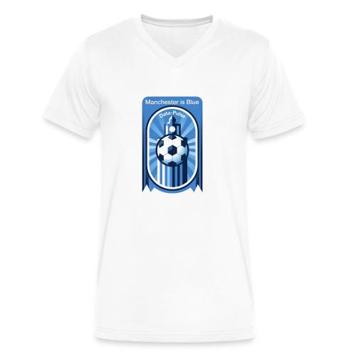 Manchester is Blue Soccer City T Shirt, Apparel - Men's V-Neck T-Shirt by Bella + Canvas