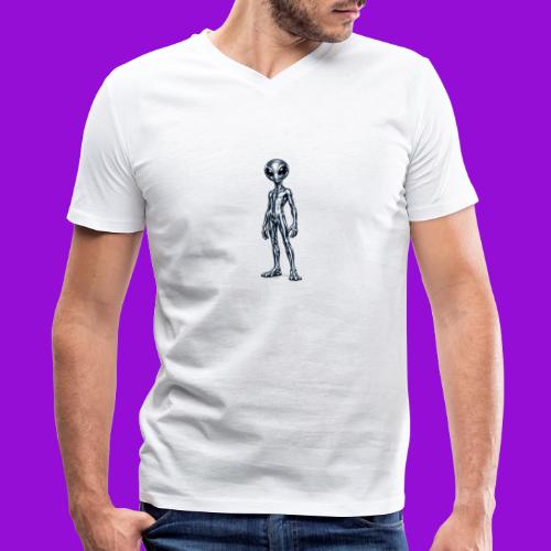 Silver Alien - Men's V-Neck T-Shirt by Bella + Canvas