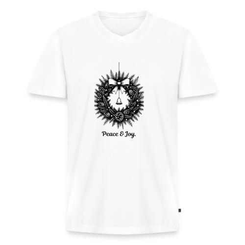 Peace & Joy T-Shirt | Minimalist Elegant Christmas - Men's Premium Organic V-Neck T-Shirt