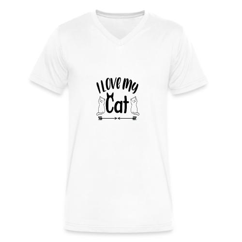 I love my cat - Men's V-Neck T-Shirt by Bella + Canvas