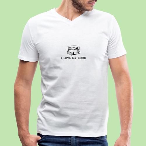 I love my book t-shirt - Men's Premium Organic V-Neck T-Shirt