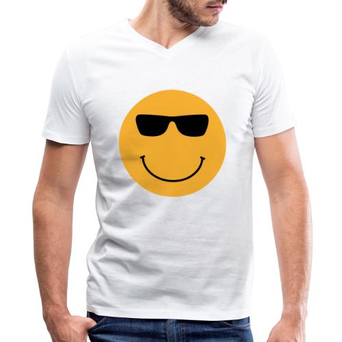 Orange Face with Sunglasses - Men's V-Neck T-Shirt by Bella + Canvas