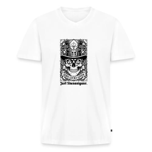 Salty Shamrock Skull T-Shirt - Men's Premium Organic V-Neck T-Shirt
