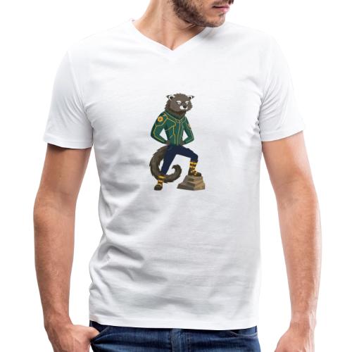 Raccoon Ranger in Neon Armor - Men's Premium Organic V-Neck T-Shirt