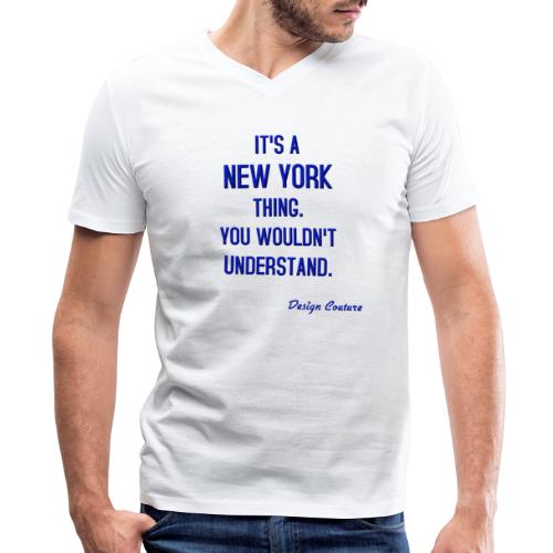 IT S A NEW YORK THING BLUE - Men's V-Neck T-Shirt by Canvas
