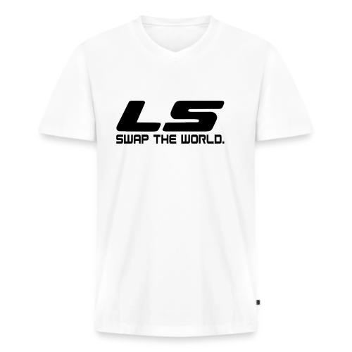 LS Swap The WORLD (Back and Front) - Men's Premium Organic V-Neck T-Shirt