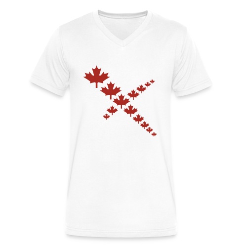 Maple Leafs Cross - Men's V-Neck T-Shirt by Canvas