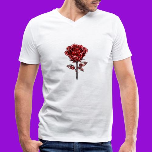 2 Set - Silver and Gold Roses - Men's Premium Organic V-Neck T-Shirt