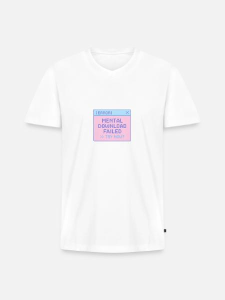 Pastel Glitch Error Window - Men's Premium Organic V-Neck T-Shirt - white