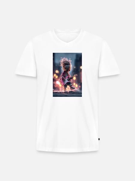 Dreaded Rockstar Pink Guitar - Men's Premium Organic V-Neck T-Shirt - white