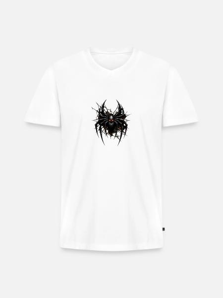 Inferno Spider Emblem - Men's Premium Organic V-Neck T-Shirt - white