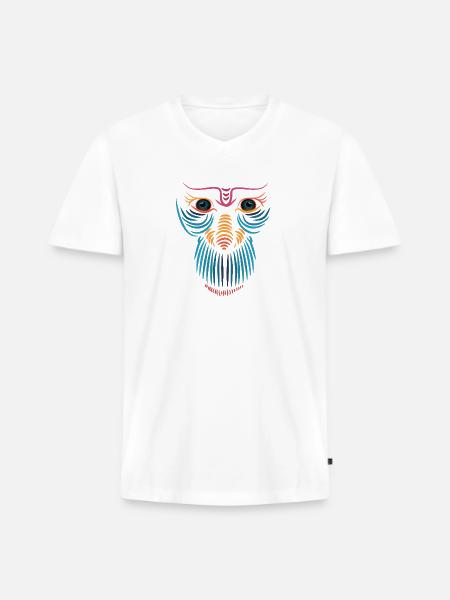 Smile Face - Men's Premium Organic V-Neck T-Shirt - white