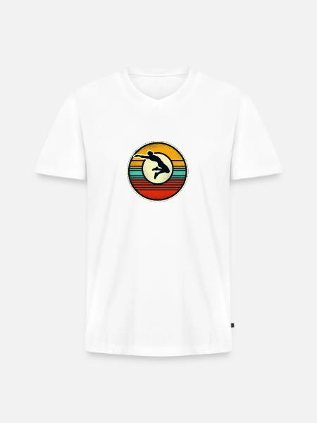 Long Jump - Men's Premium Organic V-Neck T-Shirt - white