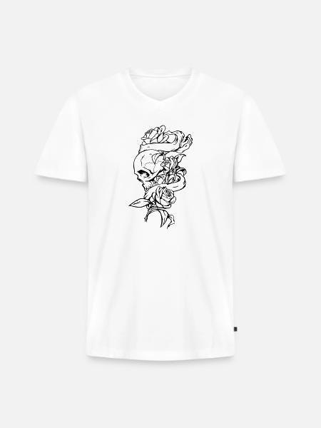 skullandrose - Men's Premium Organic V-Neck T-Shirt - white