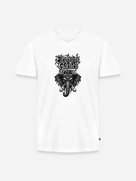 Elephant Games Logo - Men's Premium Organic V-Neck T-Shirt - white