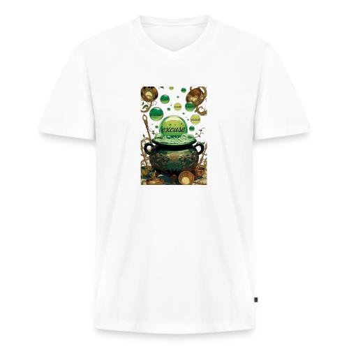 Emerald Excuses Cauldron Graphic Tee - Men's Premium Organic V-Neck T-Shirt