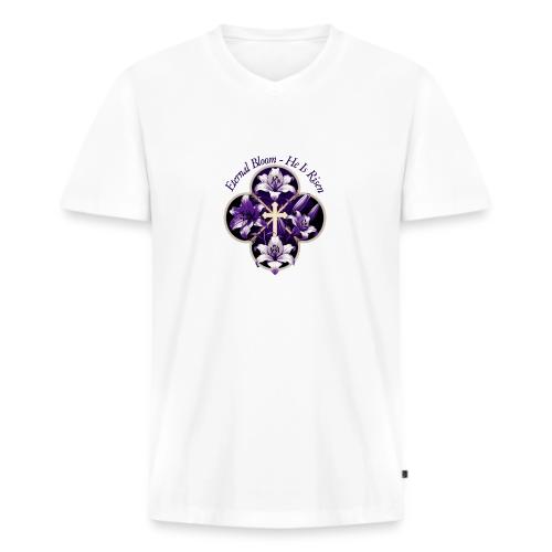 Easter Eternal Bloom Lily Crown T Shirt, Gift - Men's Premium Organic V-Neck T-Shirt