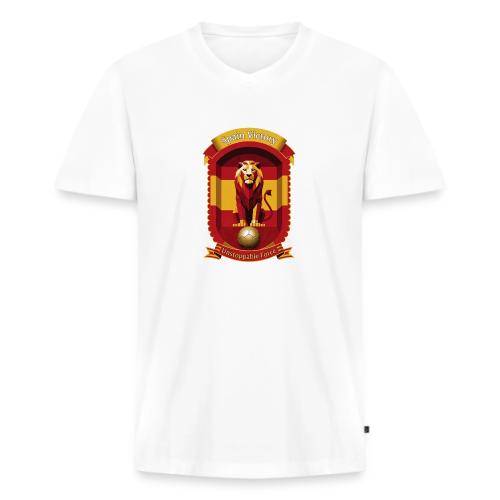 Spain Lion Victory T-Shirt, Flag Pride Crest Gift - Men's Premium Organic V-Neck T-Shirt