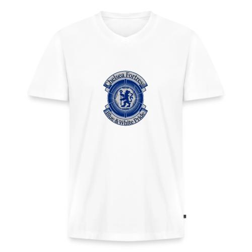 Chelsea Fortress T Shirt, Soccer City Pride Gift - Men's Premium Organic V-Neck T-Shirt
