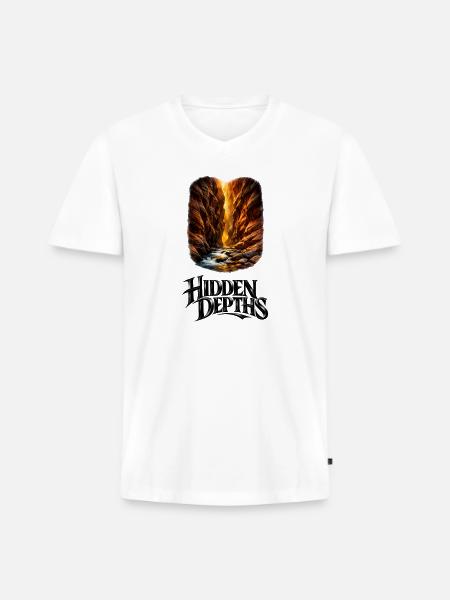 Hidden Depths Canyon Glow - Men's Premium Organic V-Neck T-Shirt - white