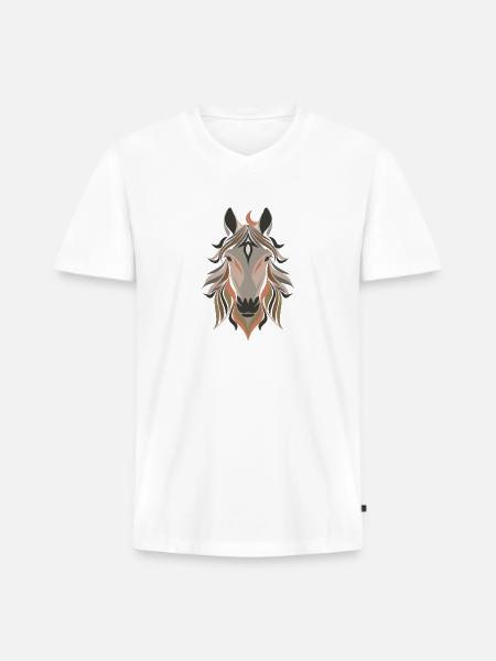 Horse Design - Men's Premium Organic V-Neck T-Shirt - white
