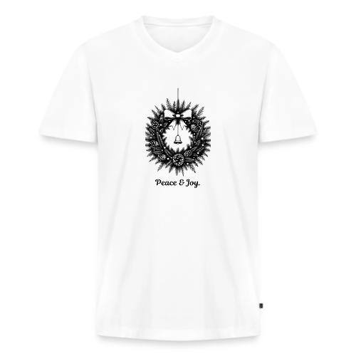 Peace & Joy T-Shirt | Minimalist Elegant Christmas - Men's Premium Organic V-Neck T-Shirt
