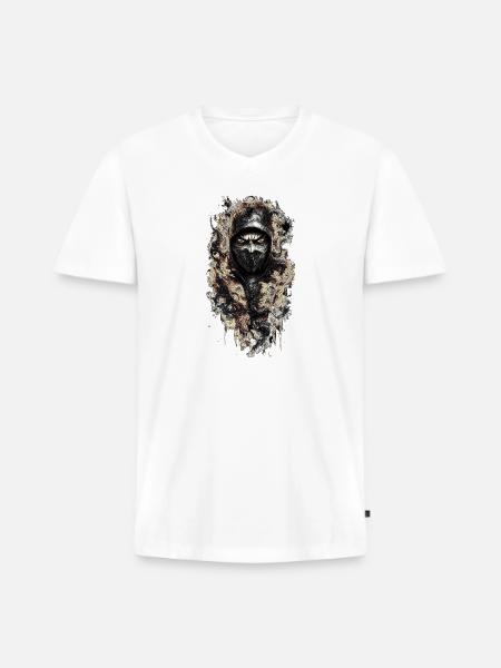 face mask demon - Men's Premium Organic V-Neck T-Shirt - white