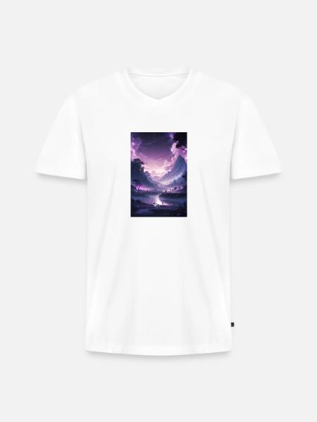 Landscape mutated - Men's Premium Organic V-Neck T-Shirt - white