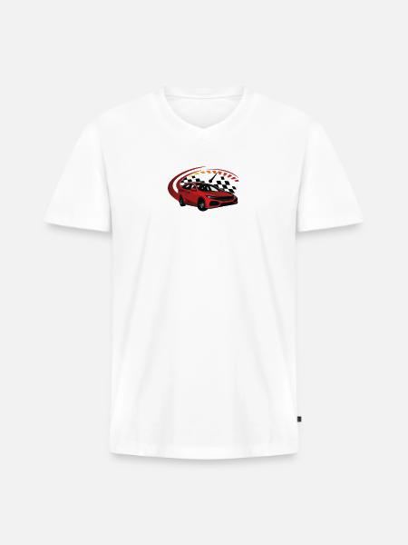 Crimson Racer Arc Car Design - Men's Premium Organic V-Neck T-Shirt - white