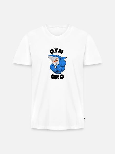Gym bro - Men's Premium Organic V-Neck T-Shirt - white