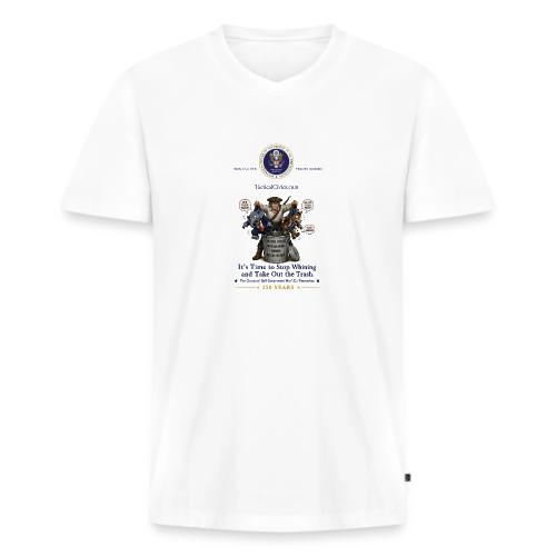 Stop Whining (front print only with Seal) - Men's Premium Organic V-Neck T-Shirt