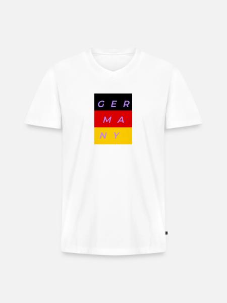 Germany - Men's Premium Organic V-Neck T-Shirt - white