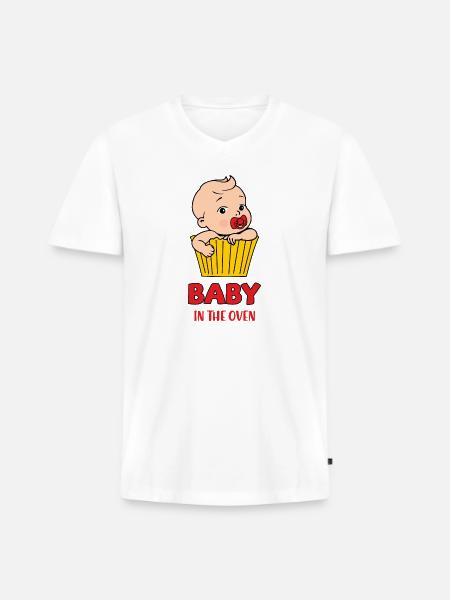 Baby in the oven - Men's Premium Organic V-Neck T-Shirt - white