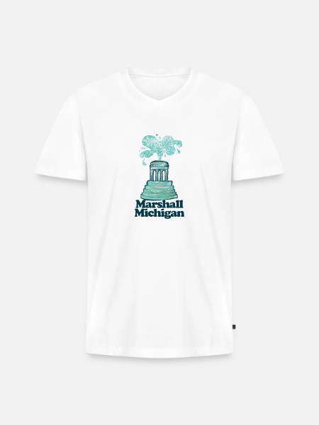 Marshall Michigan - Men's Premium Organic V-Neck T-Shirt - white