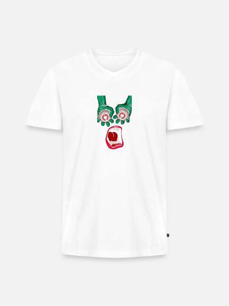 error - Men's Premium Organic V-Neck T-Shirt - white