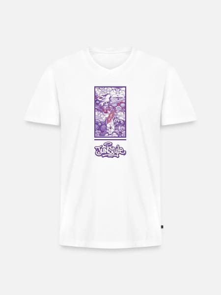 JunStyle Four Heavenly Kings Character 05 - Men's Premium Organic V-Neck T-Shirt - white
