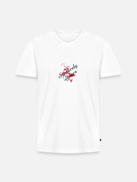 Sincerely Yours - Men's Premium Organic V-Neck T-Shirt - white