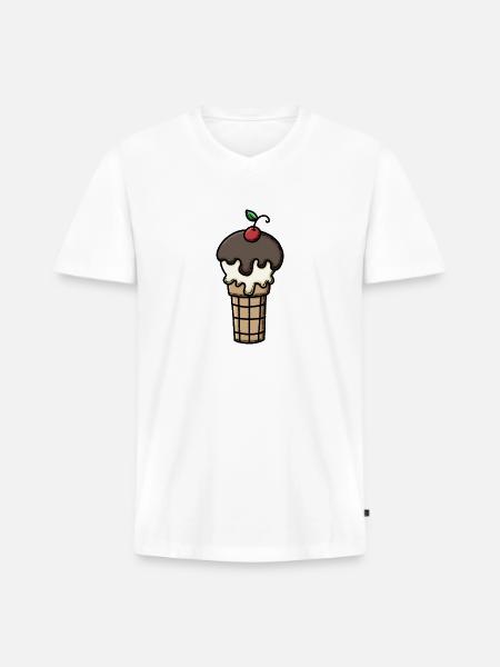 Ice cream cone - Men's Premium Organic V-Neck T-Shirt - white