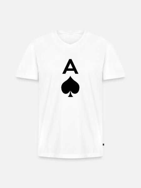 Ace Of Spades - Men's Premium Organic V-Neck T-Shirt - white