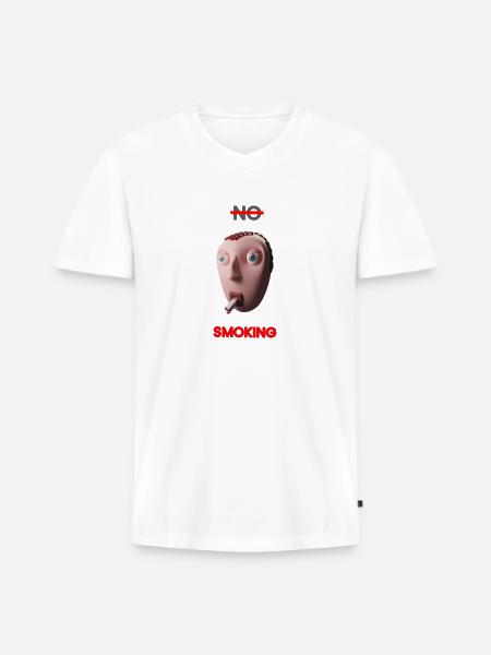 No smoking Art - Men's Premium Organic V-Neck T-Shirt - white